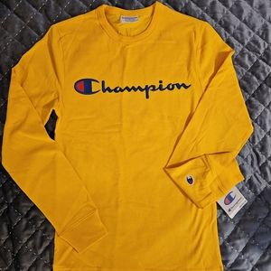 Yellow Gold Champion Long Sleeve Shirt  XS Adult Unisex NWT